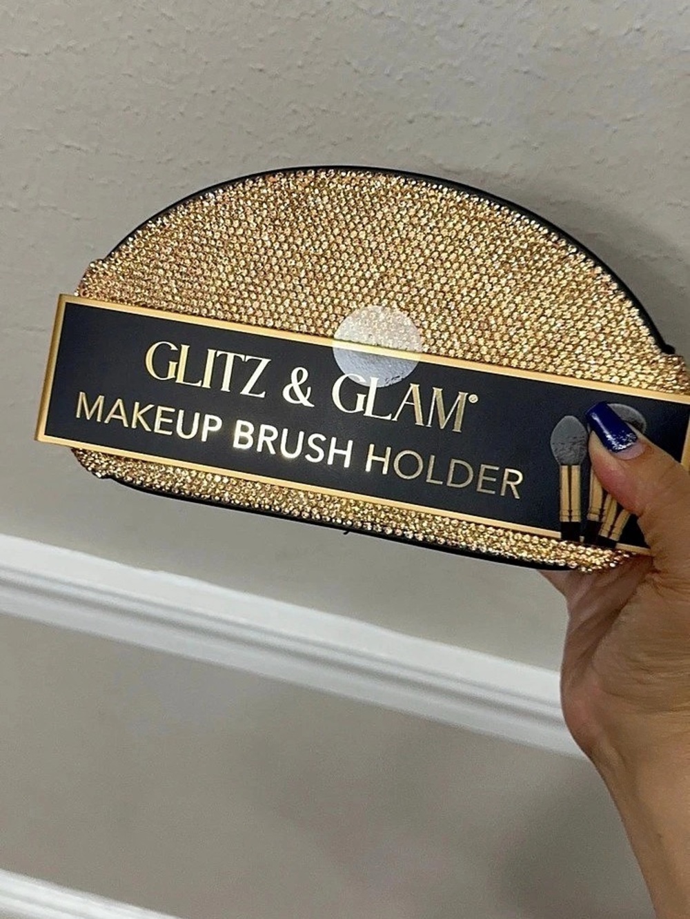 Glitz & Glam Makeup Brush Holder Gold NWT